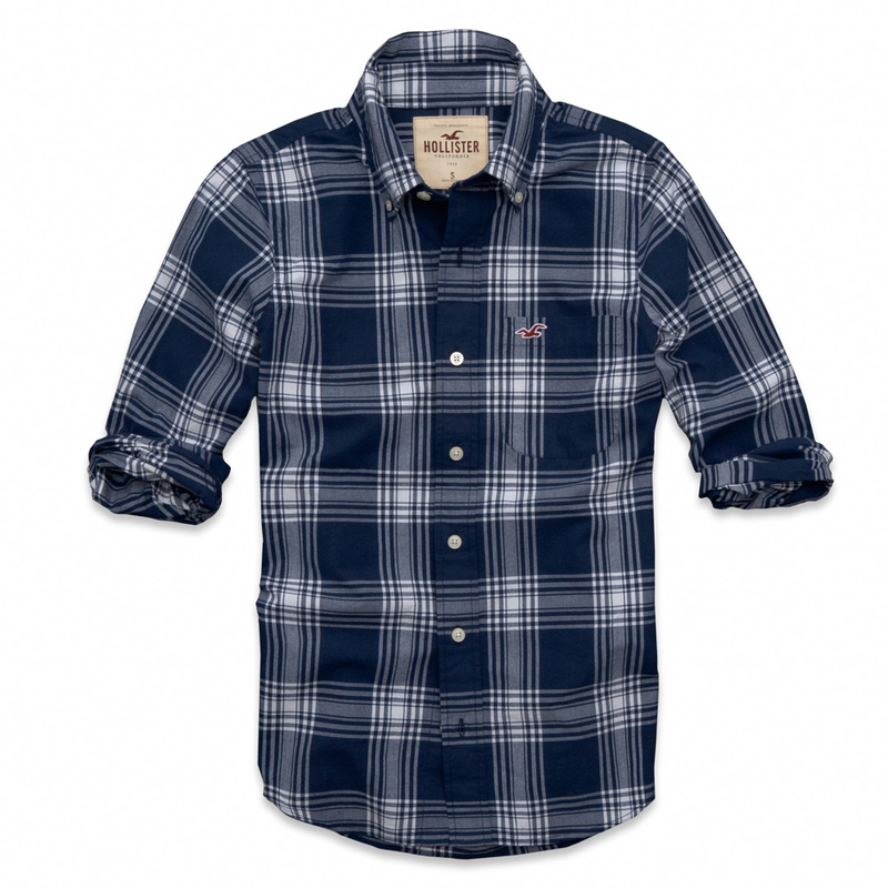 Hollister Hombres Pura Algodón Camisa HCO4527